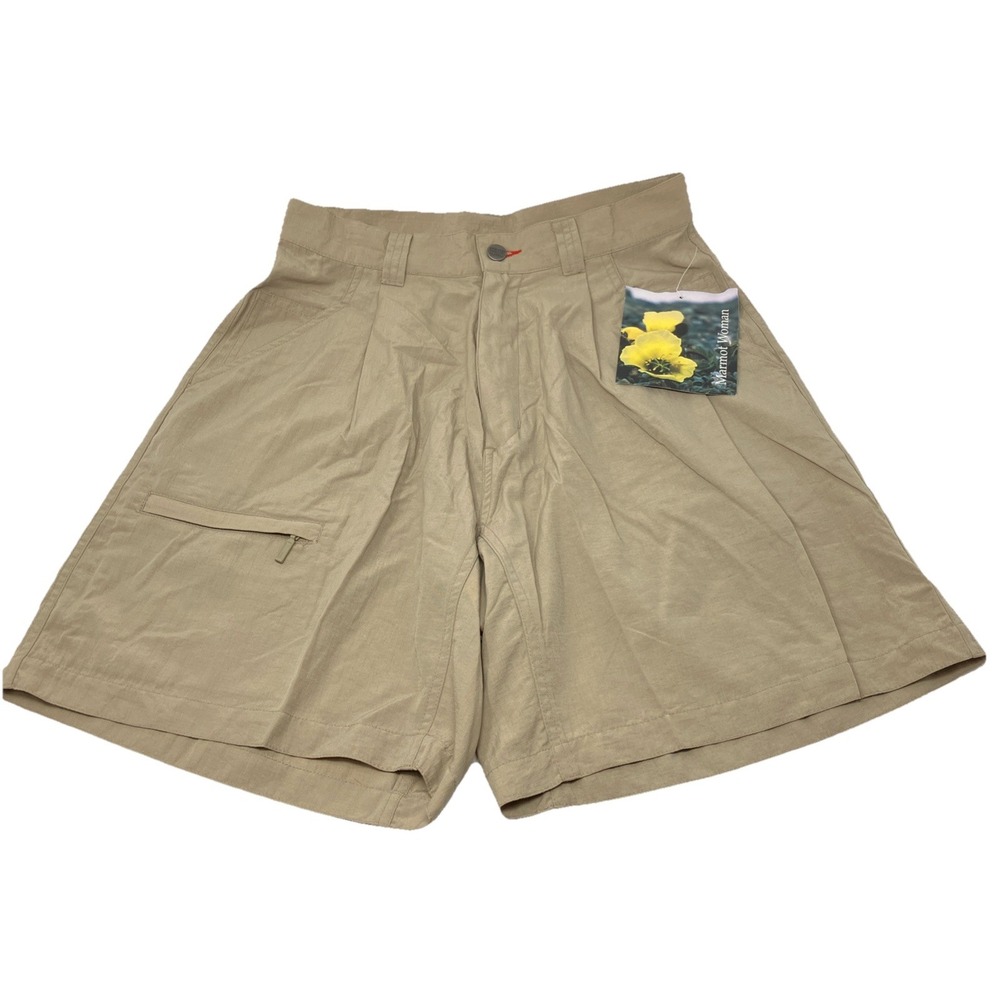 Marmot Women's VTG Khaki Shorts Size 8 T6680 NWT Zip Pocket Hiking Outdoor